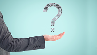 Person pointing to a decision board