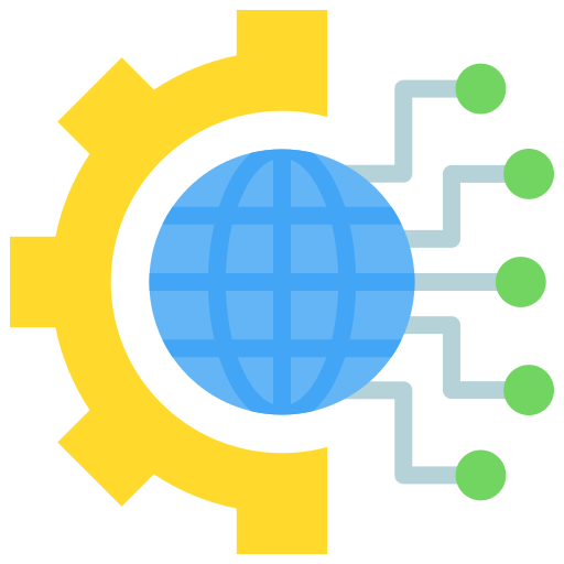 Globe with digital connections icon symbolizing Digital Transformation