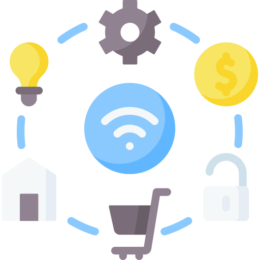 Smart factory and IoT connectivity icon representing Industrial Automation and IoT